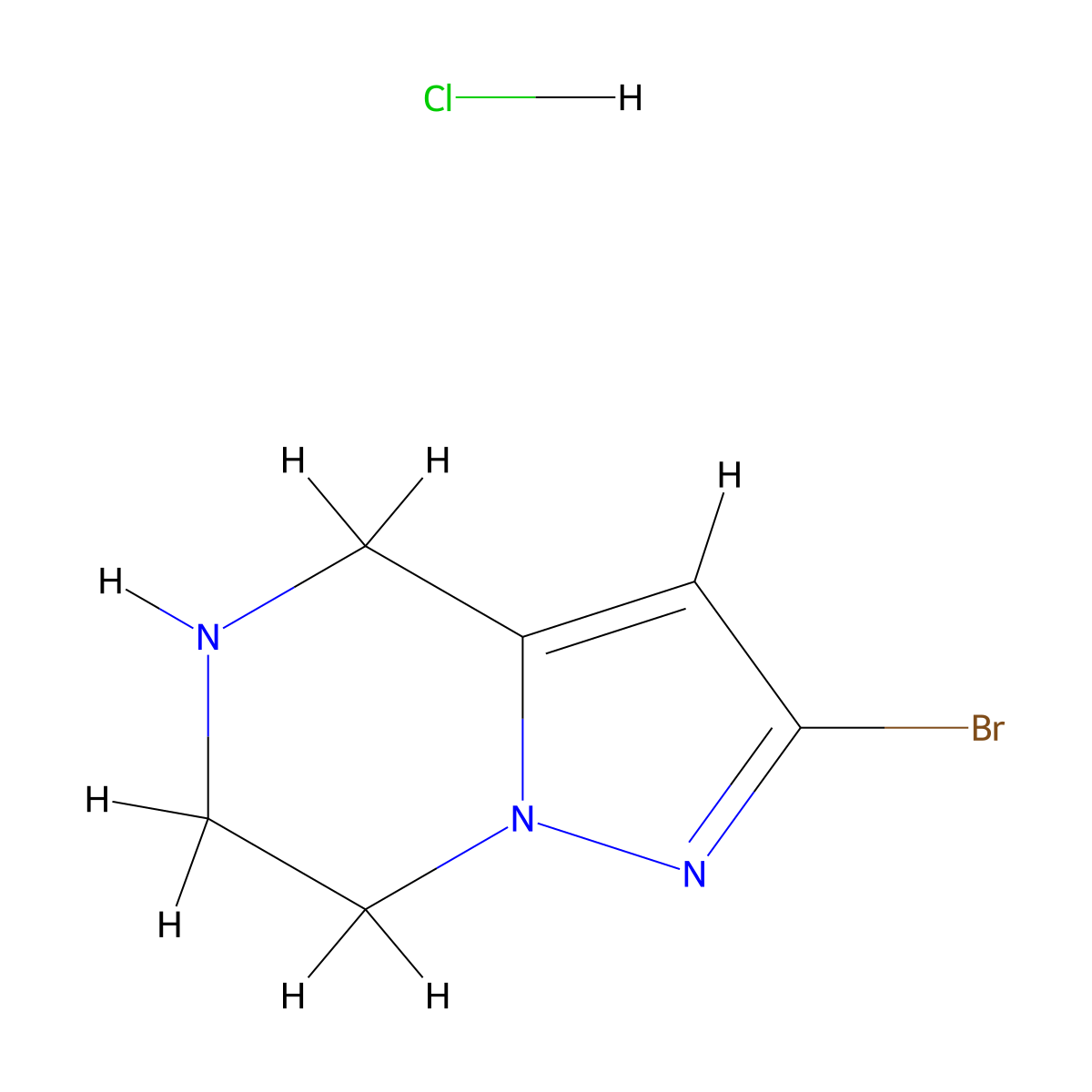 2-Bromo-4,5,6,7-tetrahydropyrazolo[1,5-a]pyrazine hydrochloride molecular structure, CAS 2417416-71-6