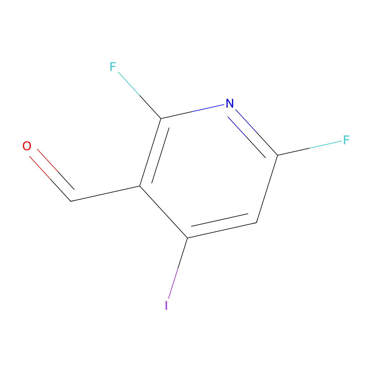 2,6-Difluoro-4-iodonicotinaldehyde molecular structure, CAS 2417489-94-0