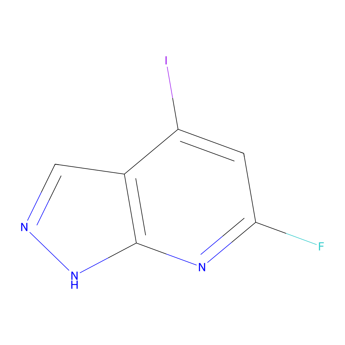 6-Fluoro-4-iodo-1H-pyrazolo[3,4-b]pyridine molecular structure, CAS 2417489-99-5