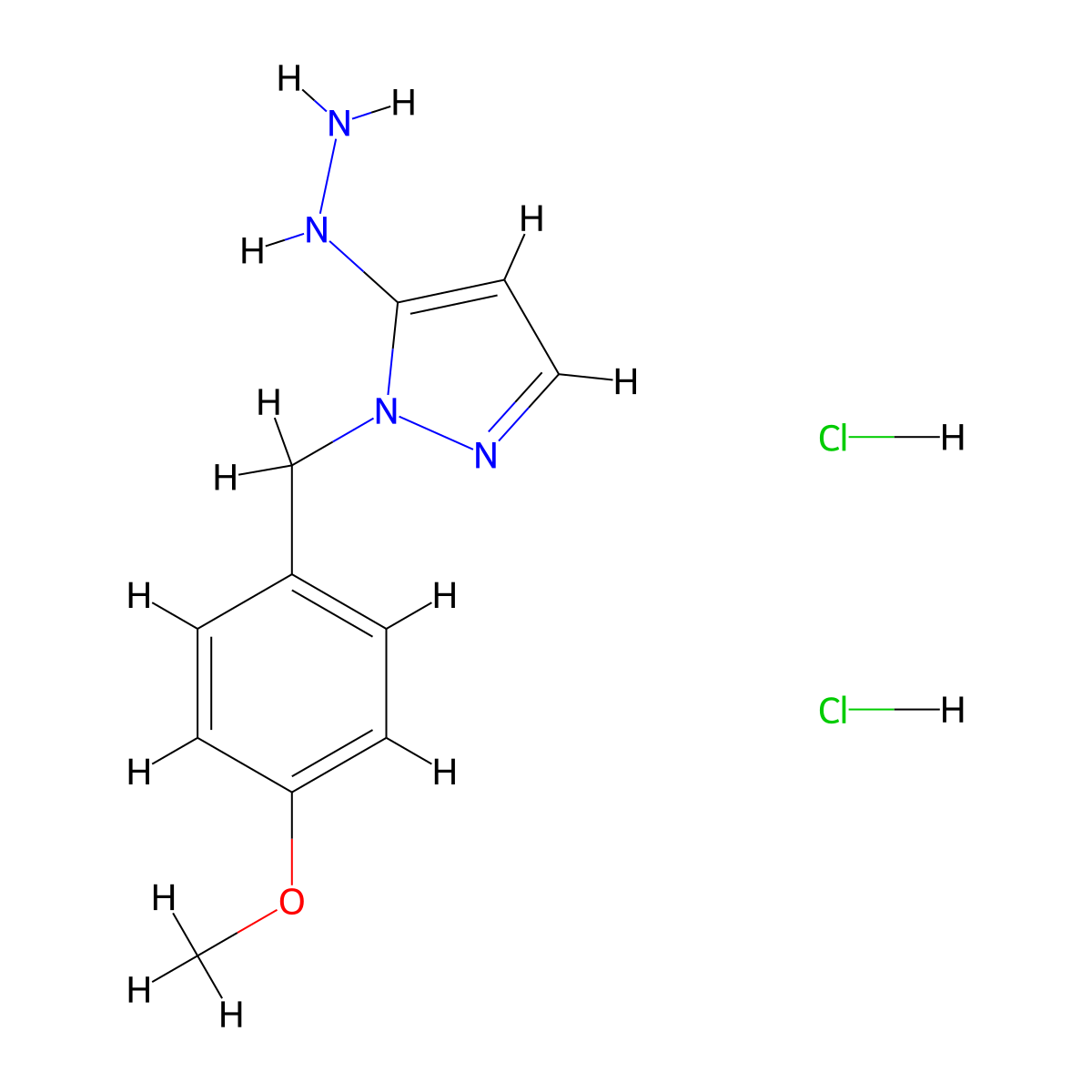 5-HydraZineyl-1-(4-methoxybenZyl)-1H-pyraZole dihydrochloride molecular structure, CAS 2417490-24-3