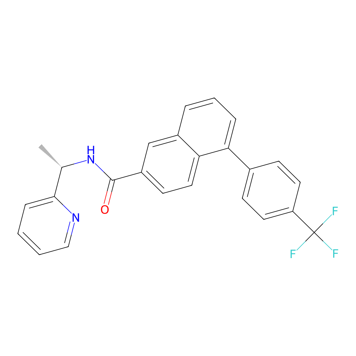 (S)-N-(1-(Pyridin-2-YL)ethyl)-5-(4-(trifluoromethyl)phenyl)-2-naphthamide molecular structure, CAS 2417718-25-1