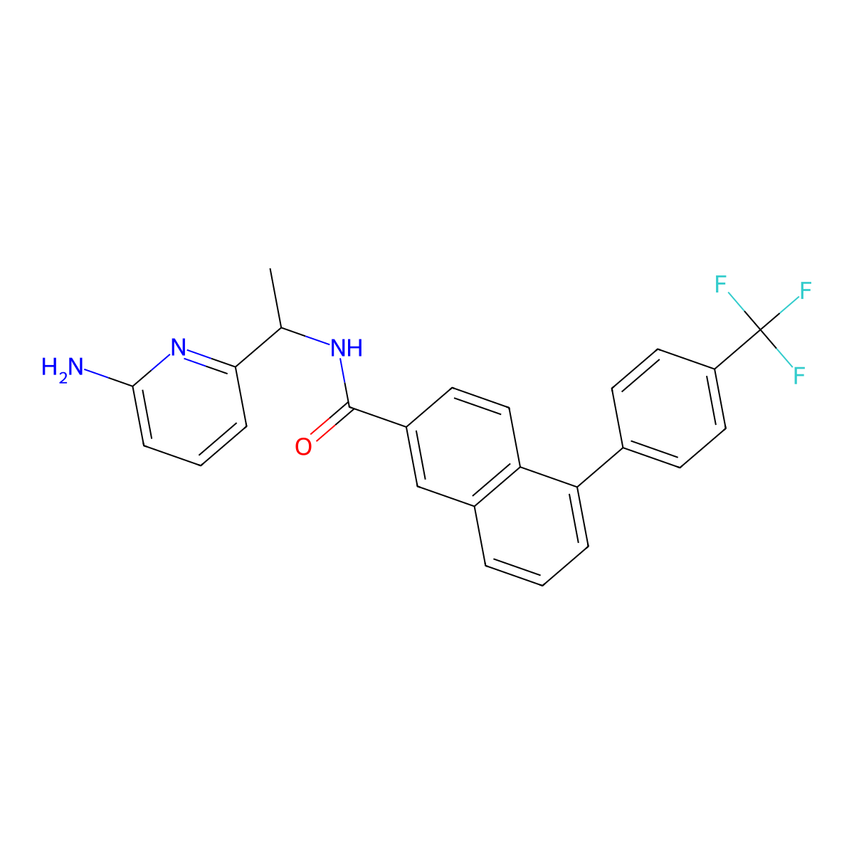 N-[(1S)-1-(6-amino-2-pyridinyl)ethyl]-5-[4-(trifluoromethyl)phenyl]-2-Naphthalenecarboxamide molecular structure, CAS 2417718-63-7