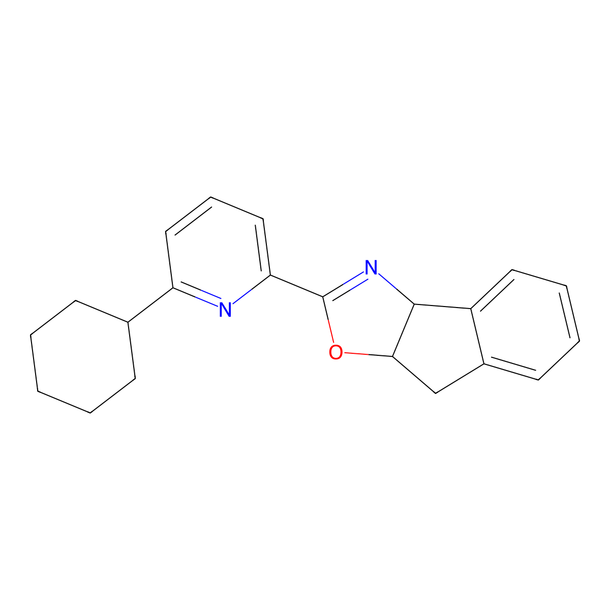 (3aR,8aS)-2-(6-Cyclohexylpyridin-2-yl)-8,8a-dihydro-3aH-indeno[1,2-d]oxazole molecular structure, CAS 2417767-40-7
