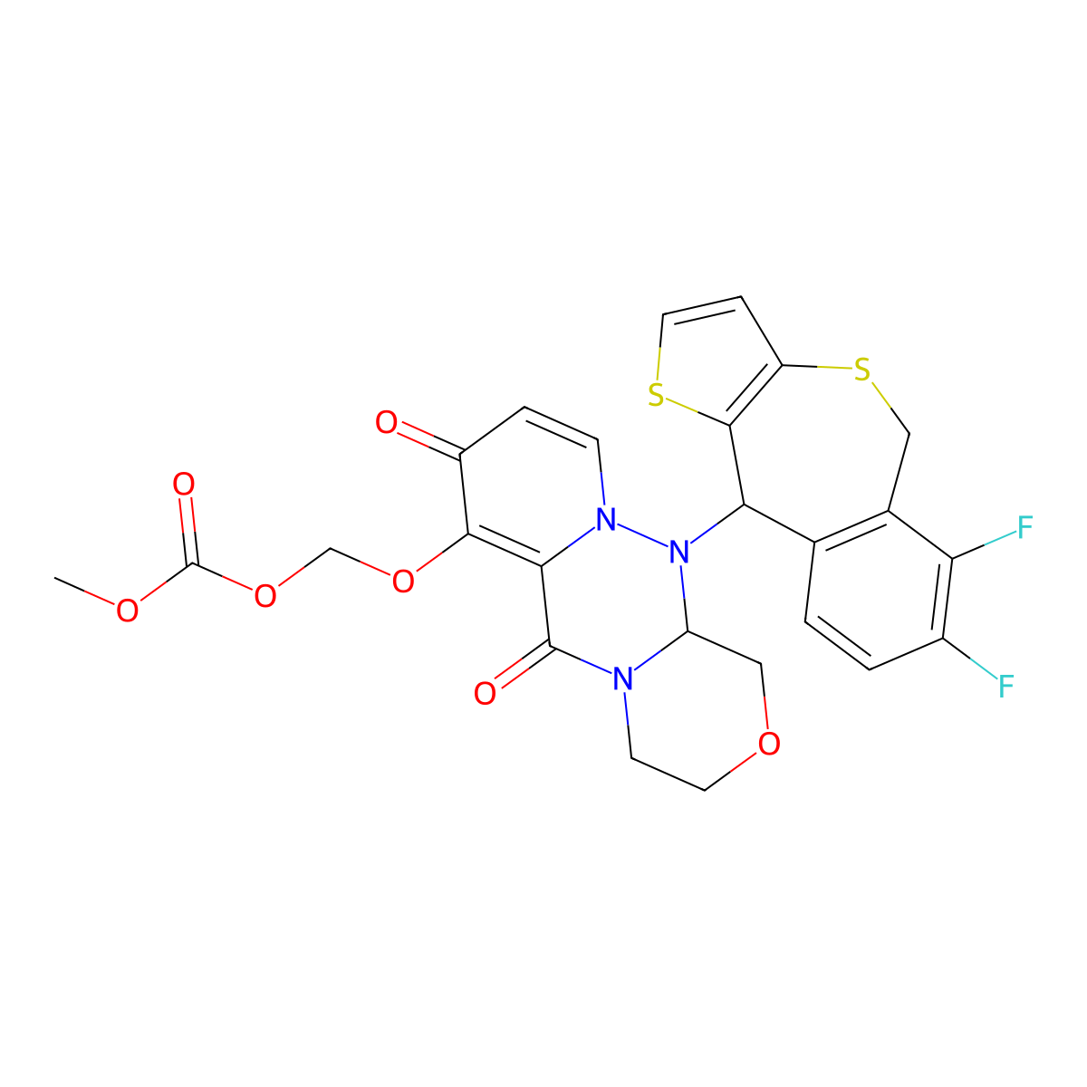 Tivoxavir marboxil molecular structure, CAS 2417851-93-3