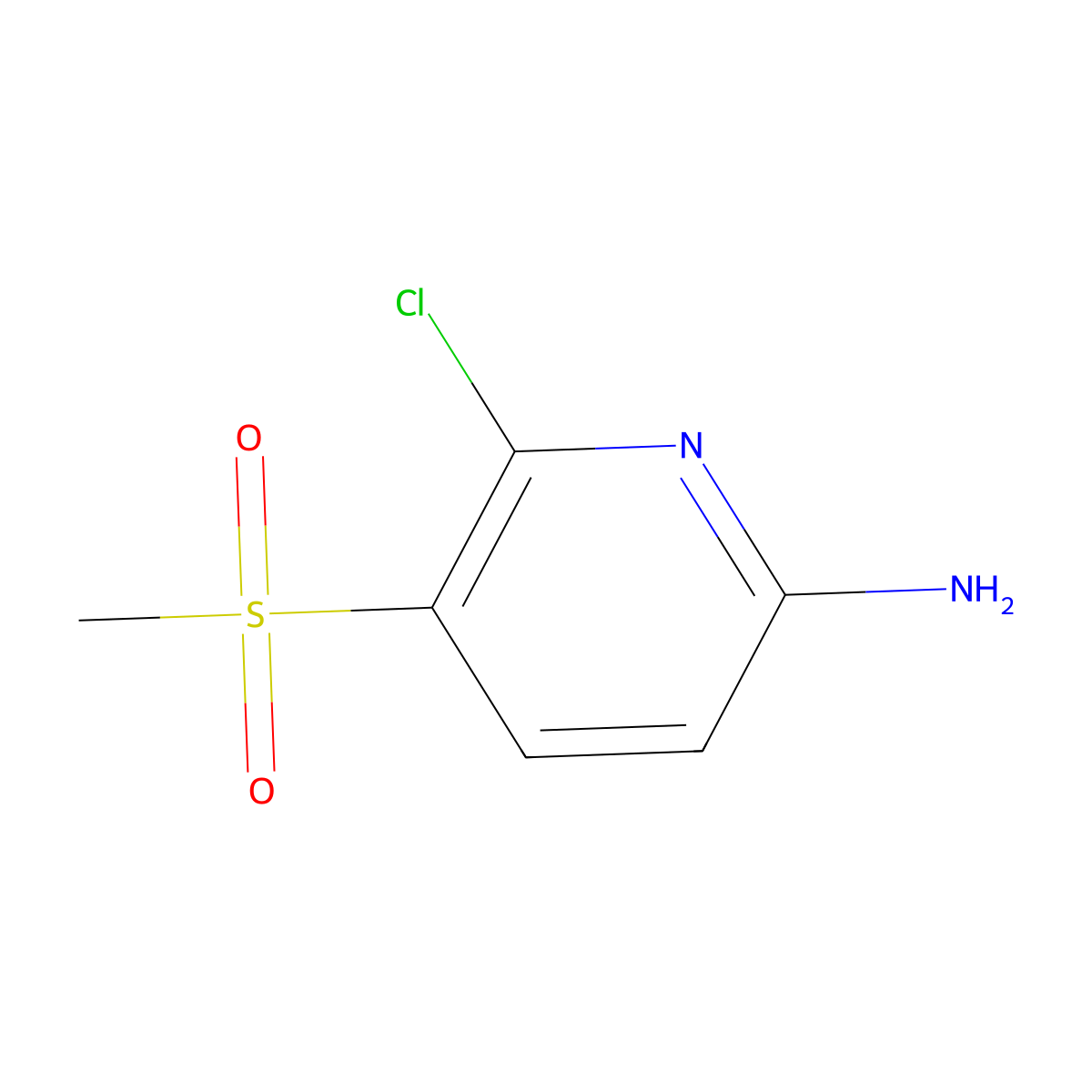 6-Chloro-5-(methylsulfonyl)pyridin-2-amine molecular structure, CAS 2417919-41-4