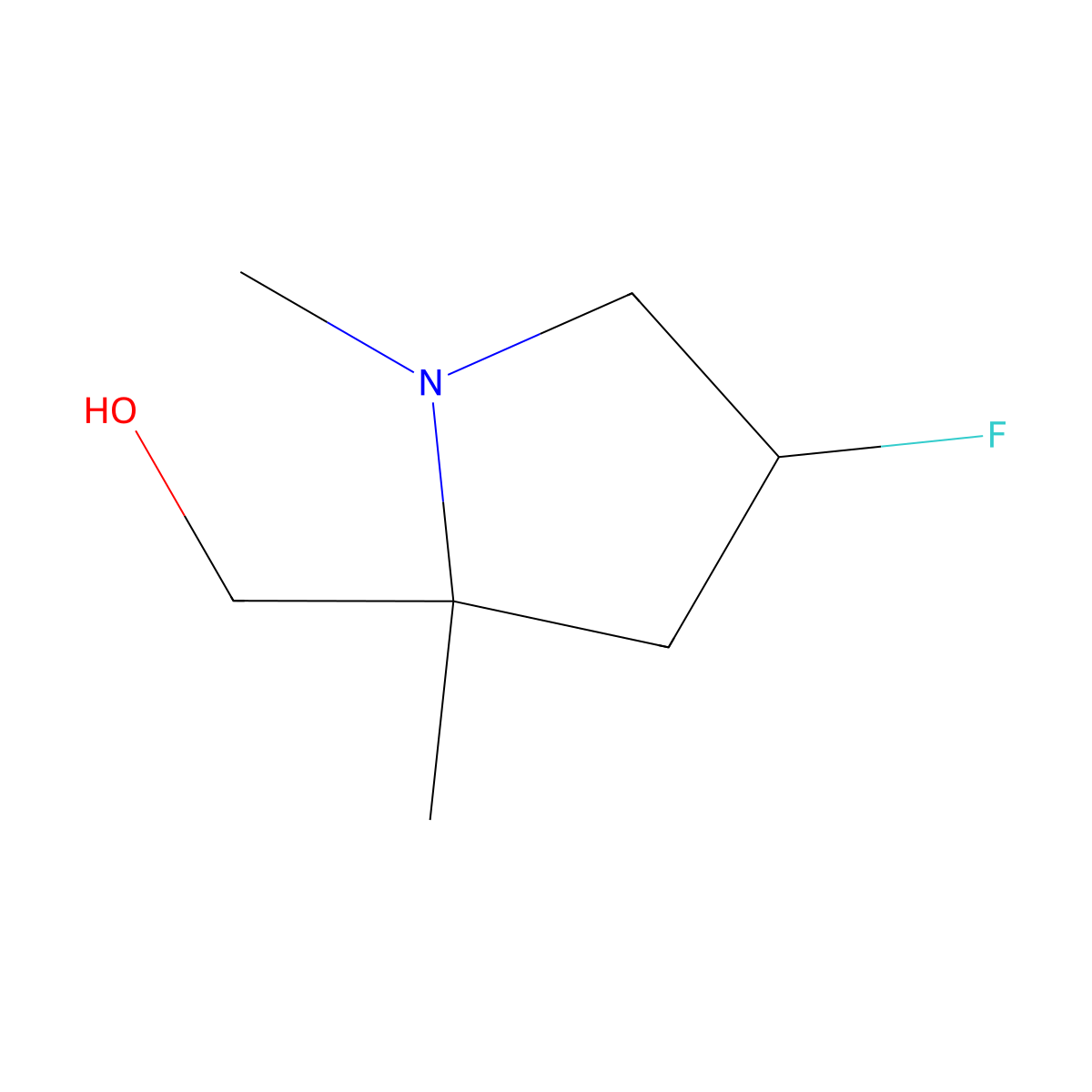 [(4R)-4-fluoro-1,2-dimethyl-pyrrolidin-2-yl]methanol molecular structure, CAS 2417920-93-3