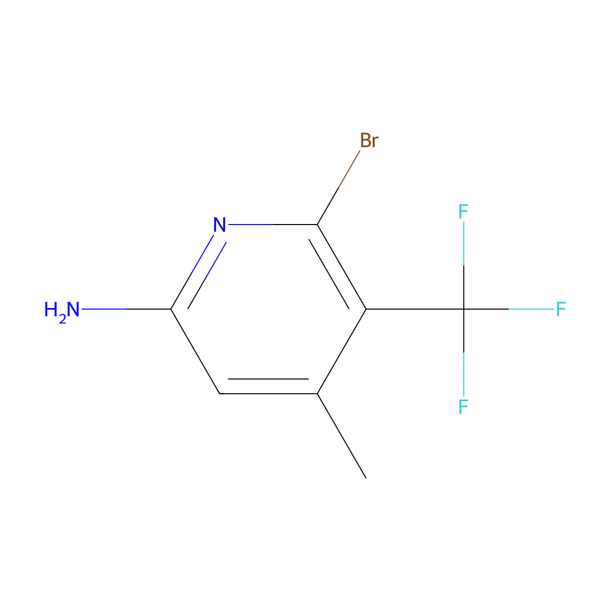 6-Bromo-4-methyl-5-(trifluoromethyl)pyridin-2-amine molecular structure, CAS 2417920-98-8
