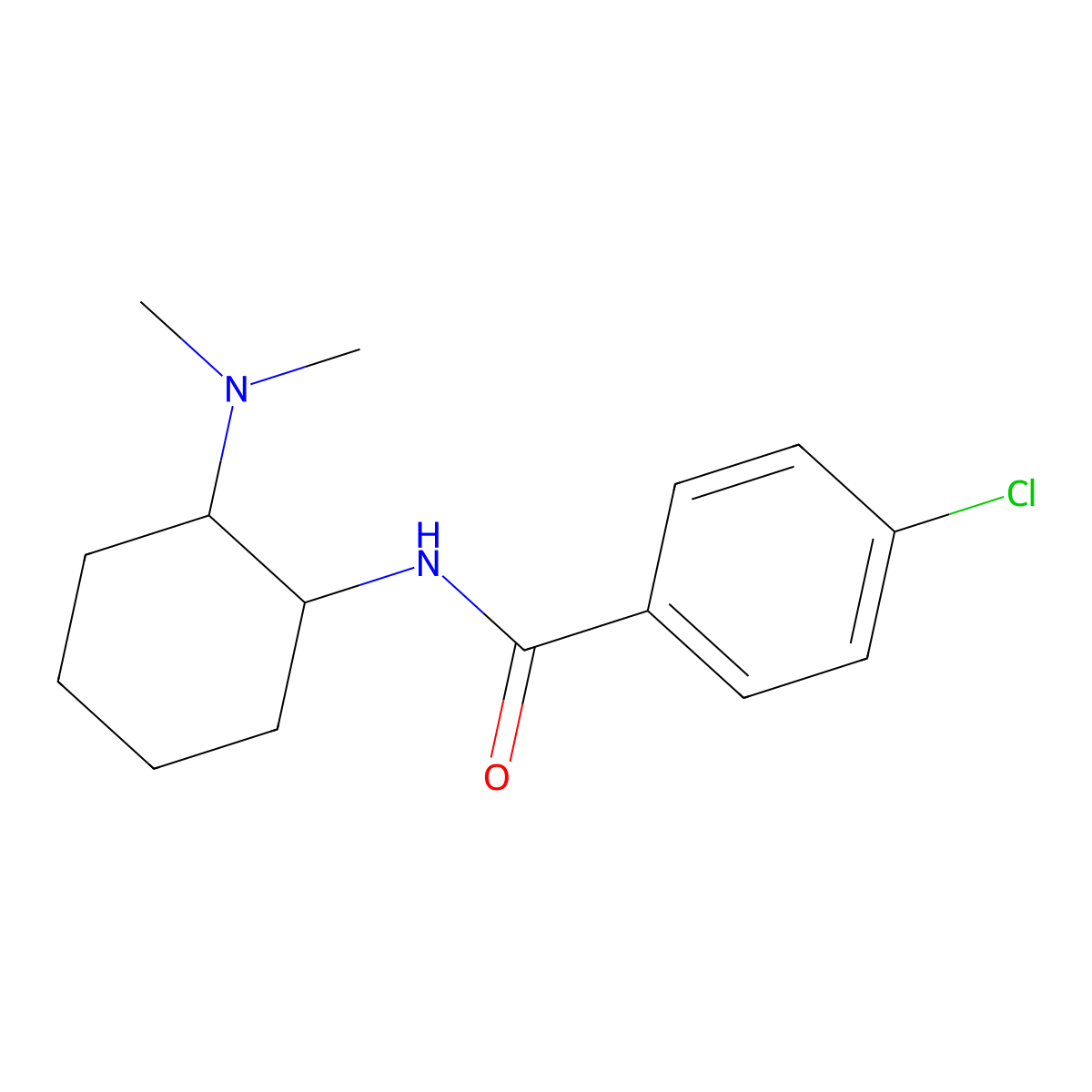 4-chloro-N-[(1R,2R)-2-(dimethylamino)cyclohexyl]benzamide molecular structure, CAS 2417942-78-8