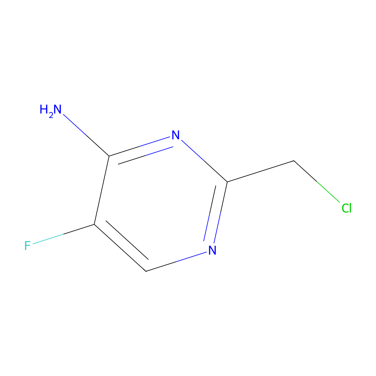 2-(Chloromethyl)-5-fluoropyrimidin-4-amine molecular structure, CAS 2417977-73-0