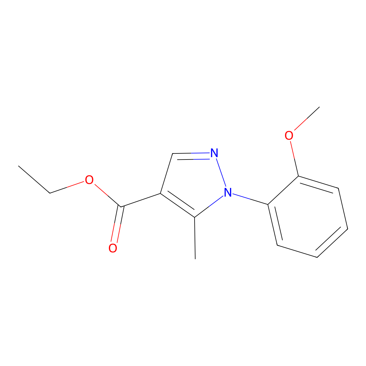 Ethyl 1-(2-methoxyphenyl)-5-methyl-1H-pyrazole-4-carboxylate molecular structure, CAS 241798-35-6
