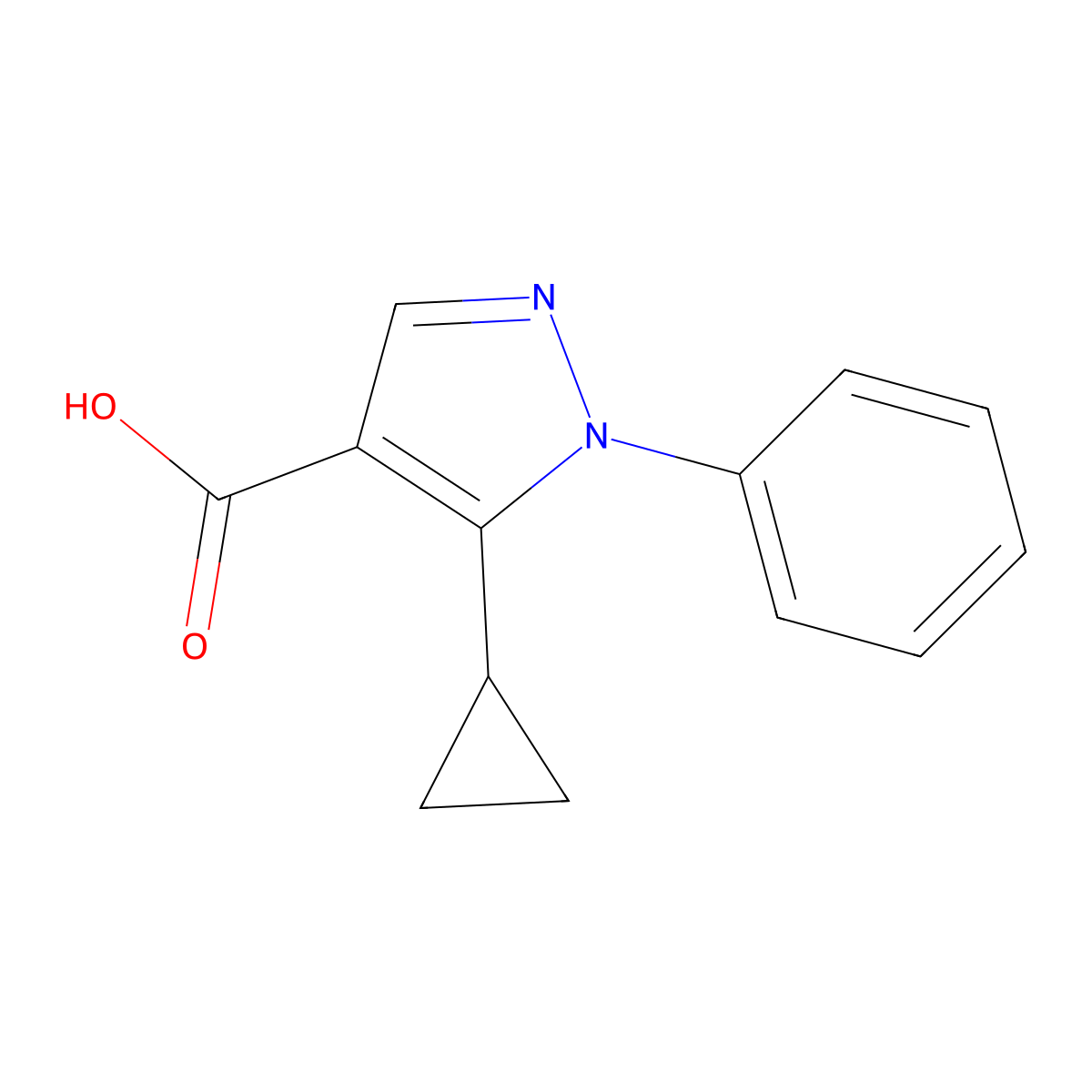 5-Cyclopropyl-1-phenyl-1H-pyrazole-4-carboxylic acid molecular structure, CAS 241798-68-5