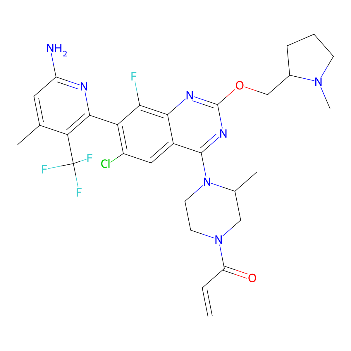 Divarasib molecular structure, CAS 2417987-45-0