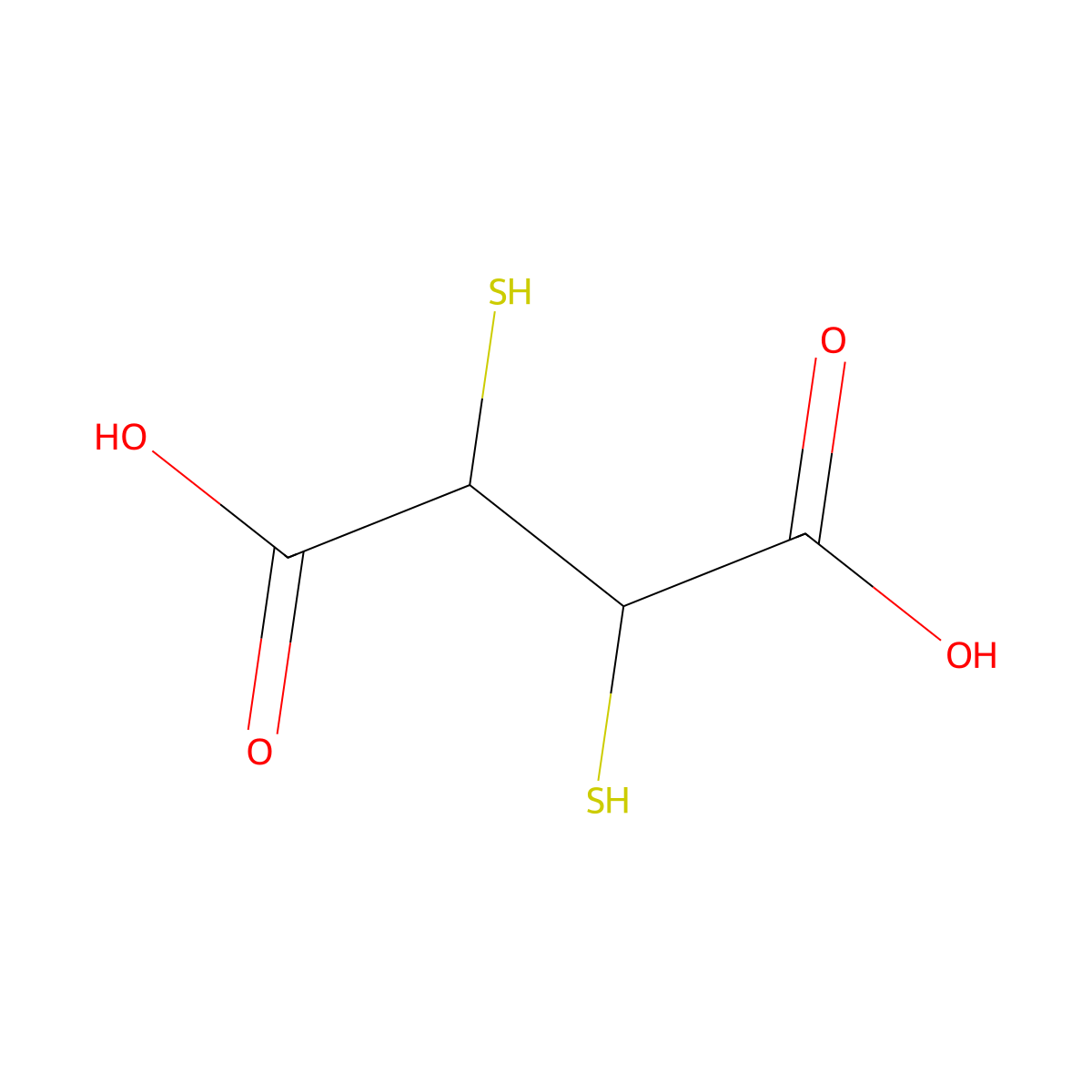 Dimercaptosuccinic Acid molecular structure, CAS 2418-14-6