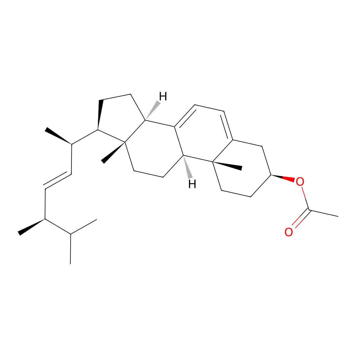 Ergosterol, acetate molecular structure, CAS 2418-45-3
