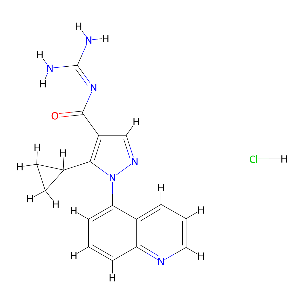 Zoniporide hydrochloride molecular structure, CAS 241800-97-5