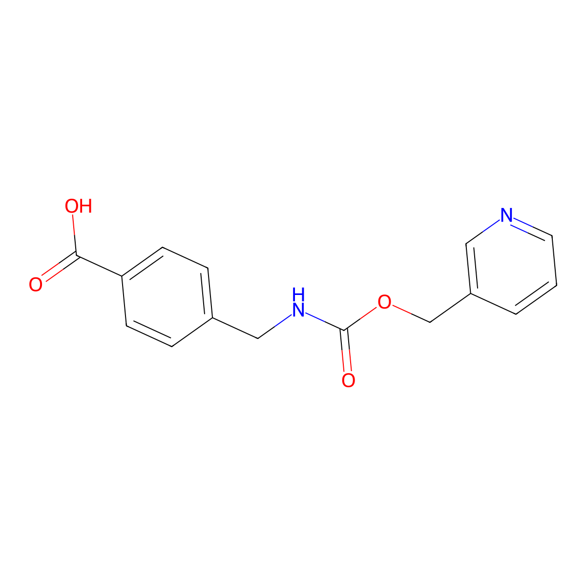 4-((((Pyridin-3-ylmethoxy)carbonyl)amino)methyl)benzoic acid molecular structure, CAS 241809-79-0
