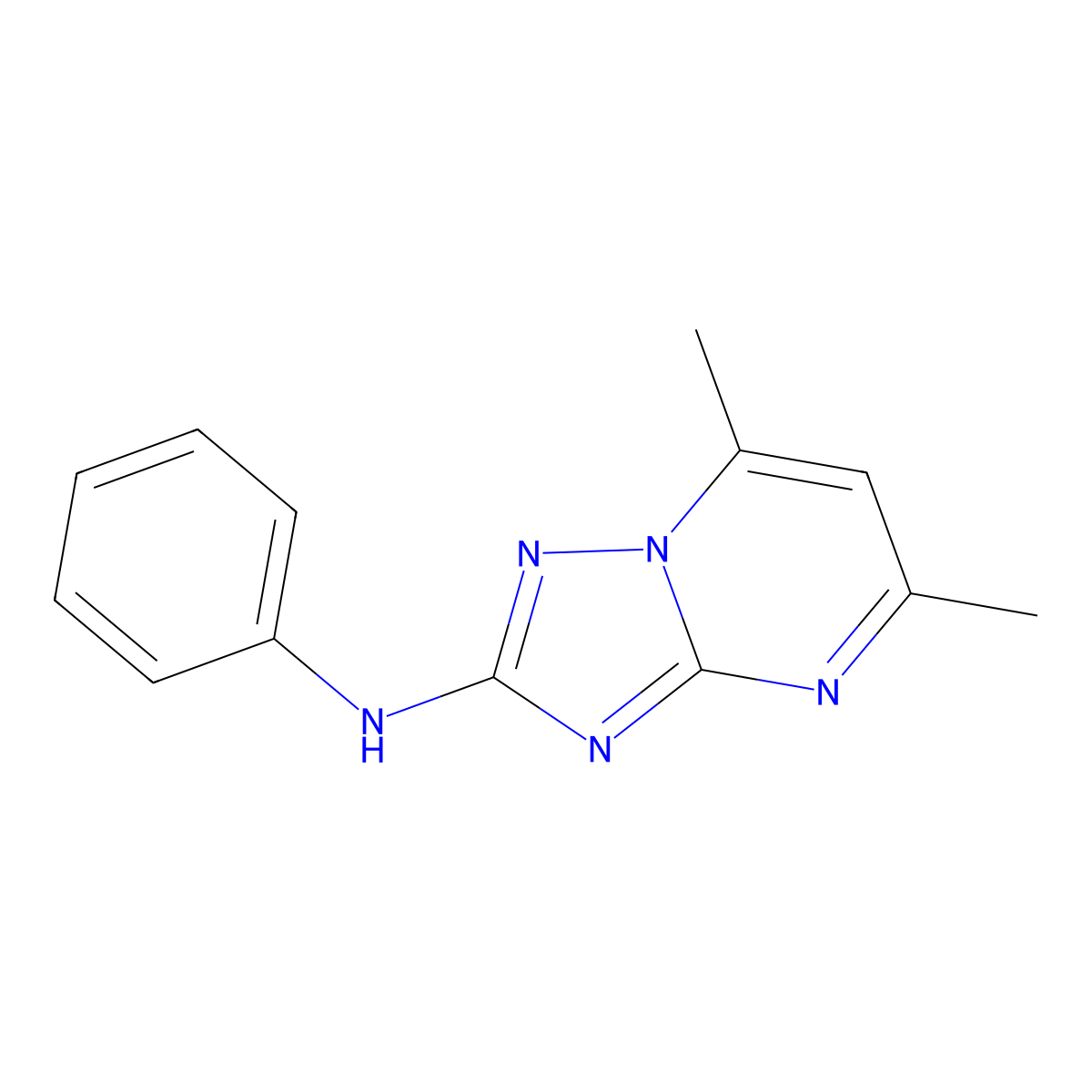 5,7-dimethyl-N-phenyl-[1,2,4]triazolo[1,5-a]pyrimidin-2-amine molecular structure, CAS 241822-43-5