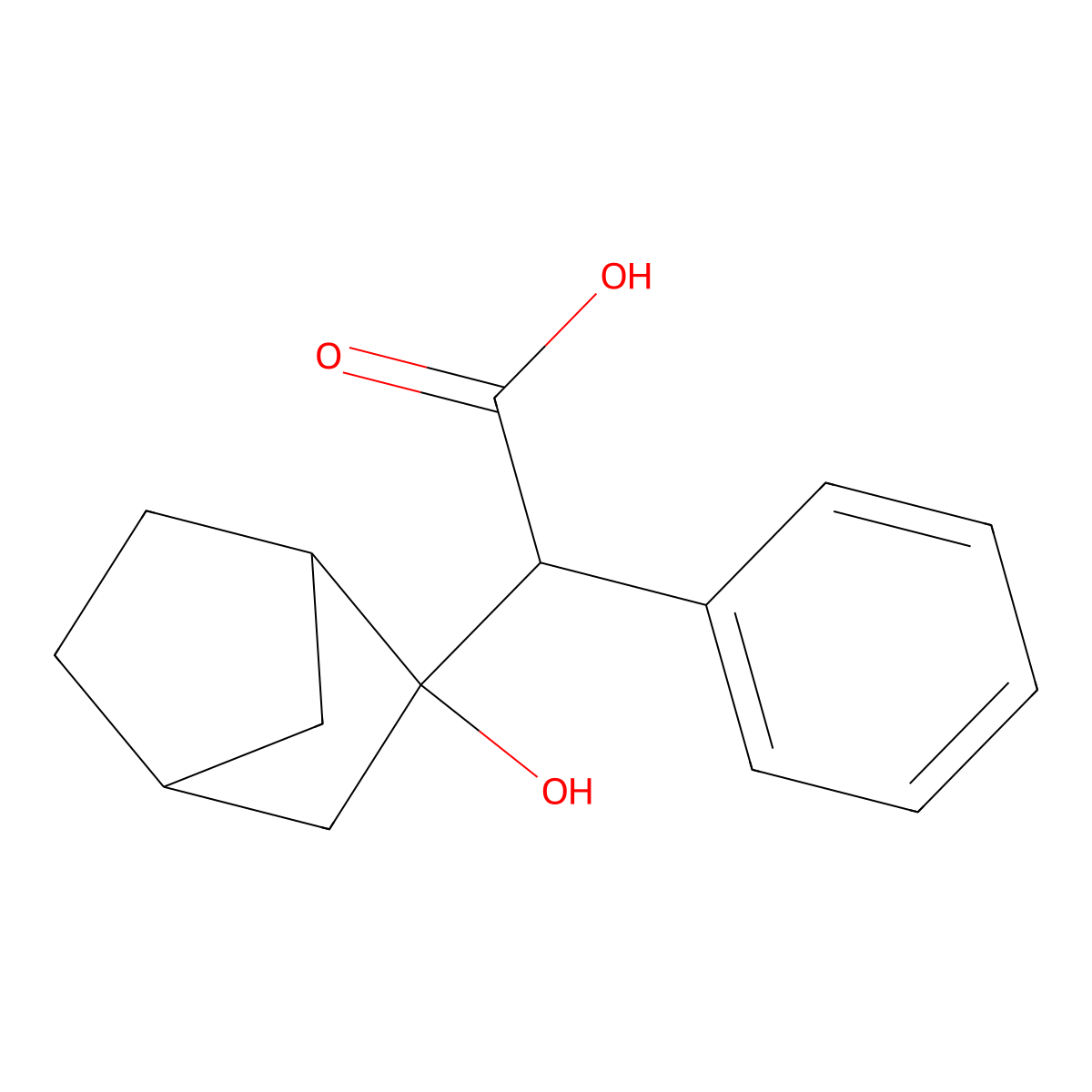 (2-Hydroxybicyclo(2.2.1)heptan-2-yl)(phenyl)acetic acid molecular structure, CAS 24183-94-6