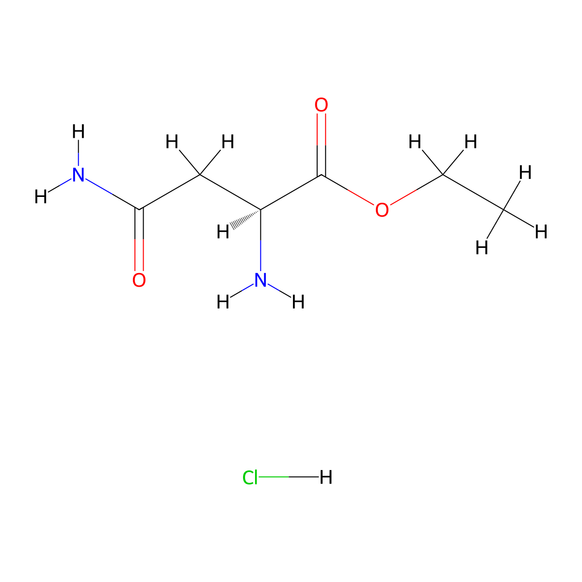 Ethyl L-asparaginate monohydrochloride molecular structure, CAS 24184-37-0