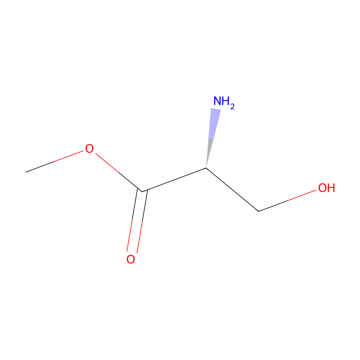 Methyl D-serinate molecular structure, CAS 24184-43-8