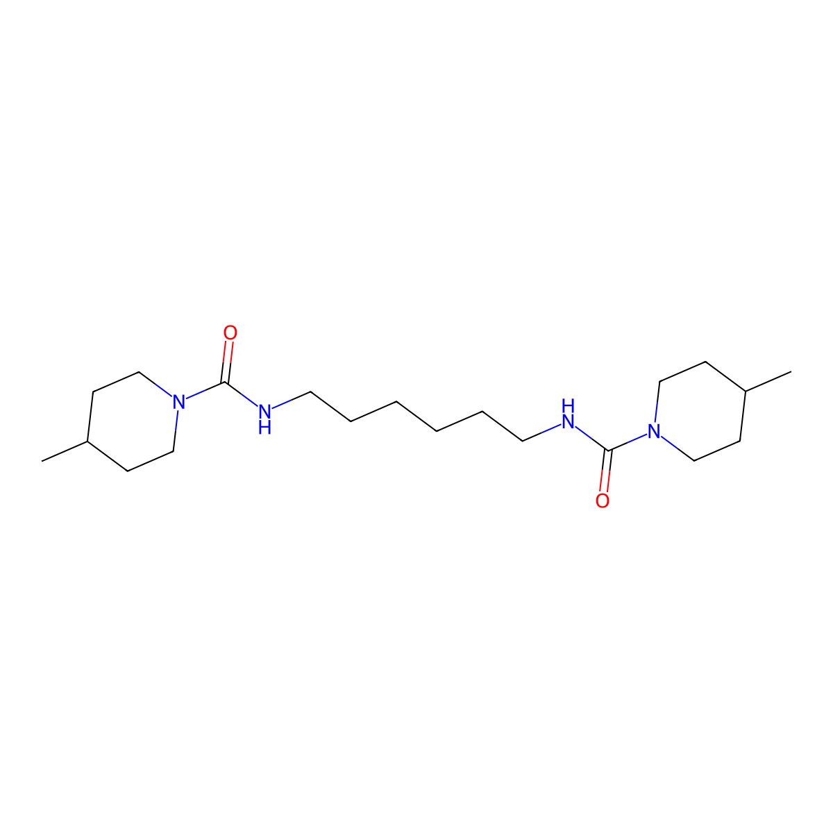 4-methyl-N-(6-{[(4-methyl-1-piperidinyl)carbonyl]amino}hexyl)-1-piperidinecarboxamide molecular structure, CAS 24185-20-4