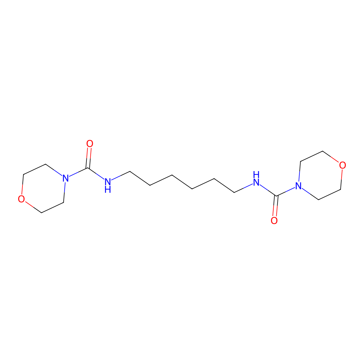 N,N'-Hexamethylenebis(4-carbamoylmorpholine) molecular structure, CAS 24185-22-6