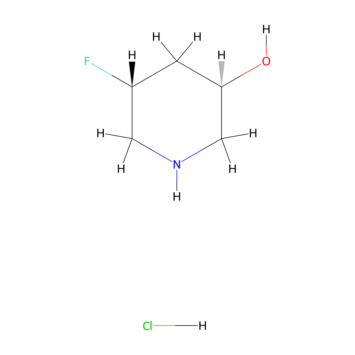 (3R,5R)-5-fluoropiperidin-3-ol hydrochloride molecular structure, CAS 2418593-37-8