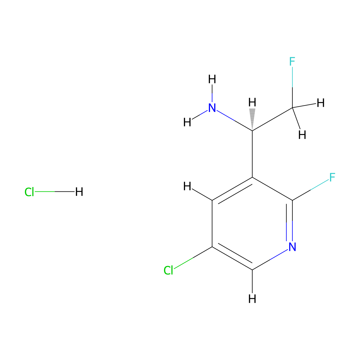 (1R)-1-(5-Chloro-2-fluoropyridin-3-yl)-2-fluoroethanamine;hydrochloride molecular structure, CAS 2418593-43-6