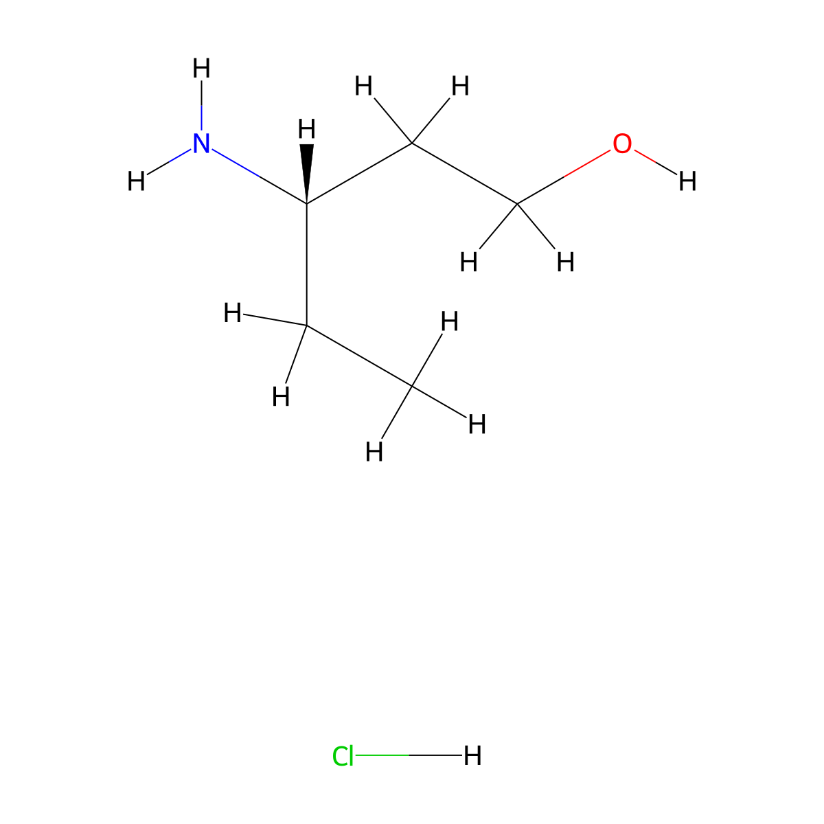 (3S)-3-aminopentan-1-olhydrochloride molecular structure, CAS 2418593-87-8
