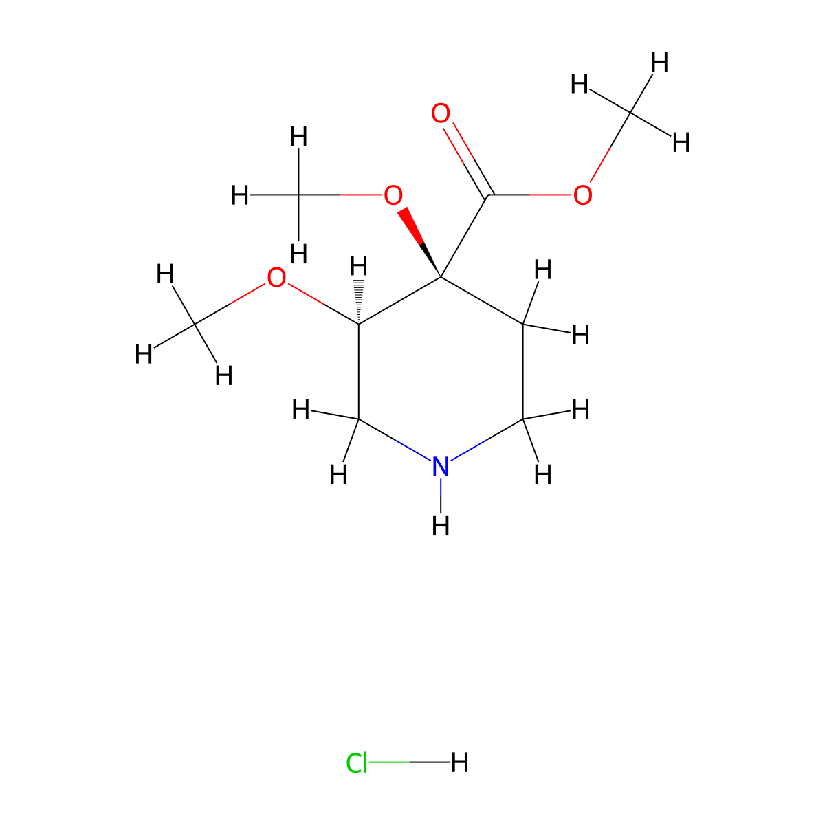 Methyl (3R,4S)-3,4-dimethoxypiperidine-4-carboxylate;hydrochloride molecular structure, CAS 2418594-12-2