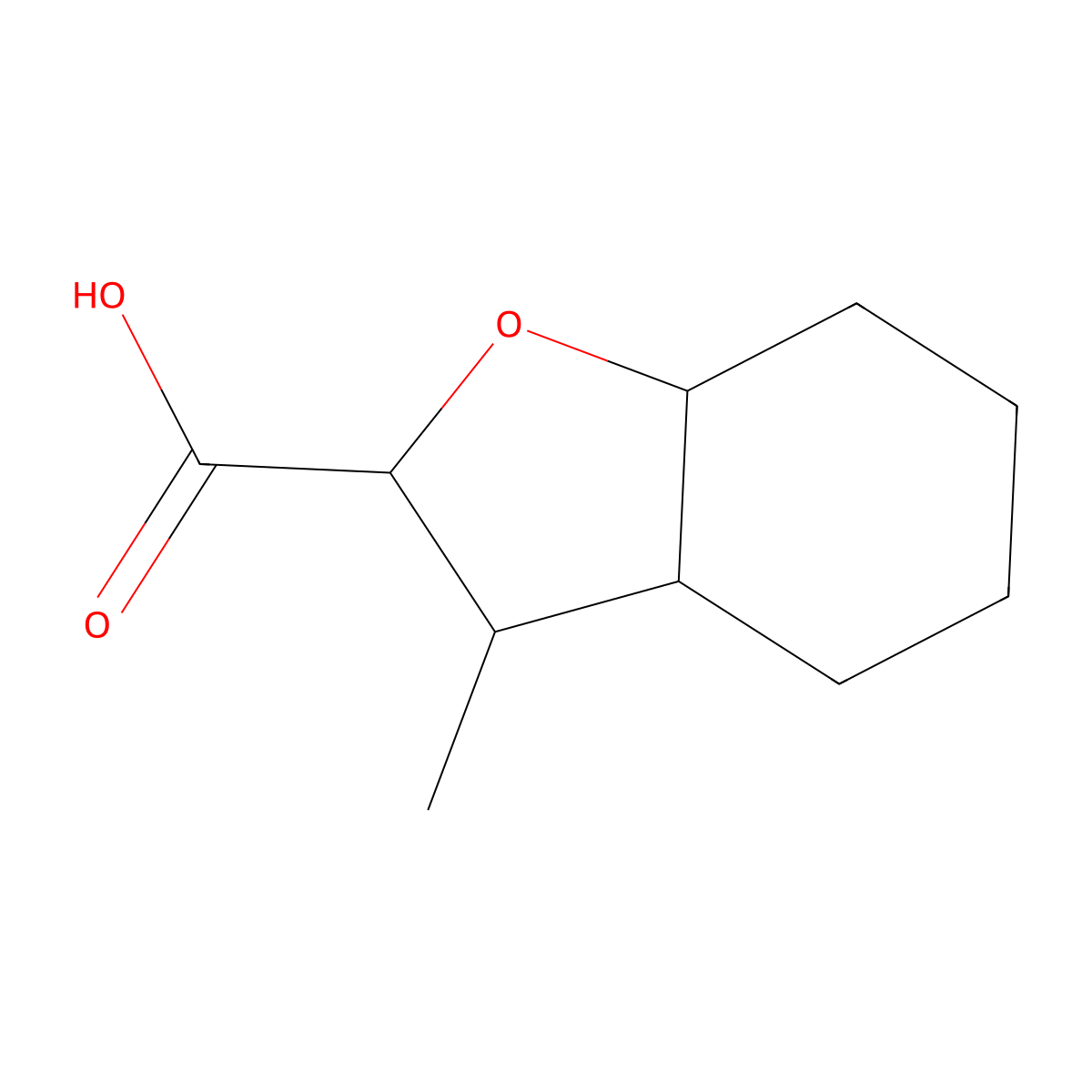 rac-(2R,3S,3aR,7aR)-3-methyl-octahydro-1-benzofuran-2-carboxylicacid molecular structure, CAS 2418594-57-5