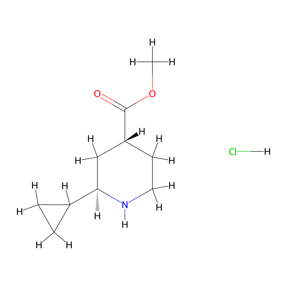 Methyl (2R,4R)-2-cyclopropylpiperidine-4-carboxylate;hydrochloride molecular structure, CAS 2418595-10-3