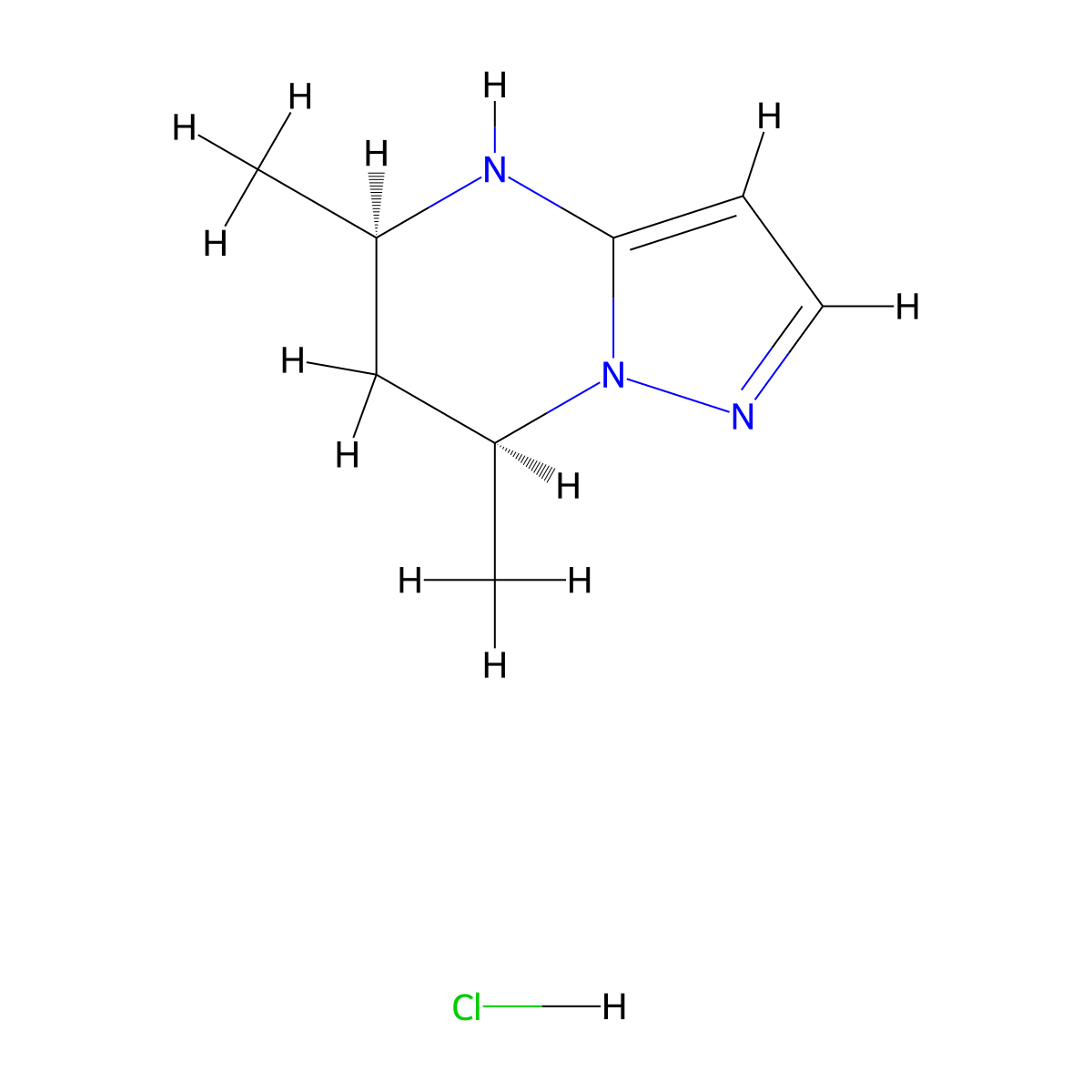 (5R,7S)-5,7-Dimethyl-4,5,6,7-tetrahydropyrazolo[1,5-a]pyrimidine;hydrochloride molecular structure, CAS 2418595-86-3