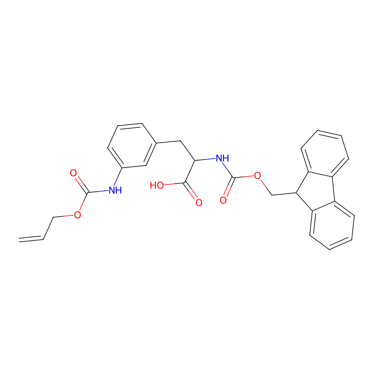 (2S)-2-({[(9H-fluoren-9-yl)methoxy]carbonyl}amino)-3-(3-{[(prop-2-en-1-yloxy)carbonyl]amino}phenyl)propanoic acid molecular structure, CAS 2418595-94-3