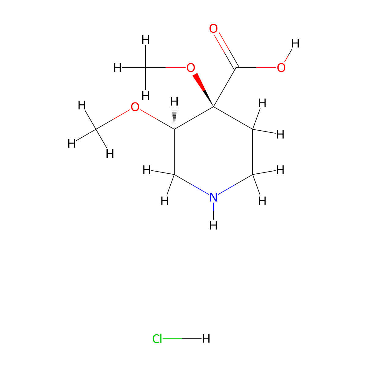 rac-(3R,4S)-3,4-dimethoxypiperidine-4-carboxylicacidhydrochloride molecular structure, CAS 2418596-22-0