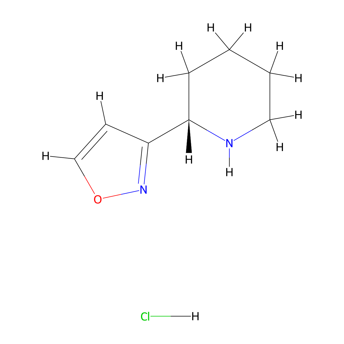 (2S)-2-(1,2-oxazol-3-yl)piperidine hydrochloride molecular structure, CAS 2418597-07-4