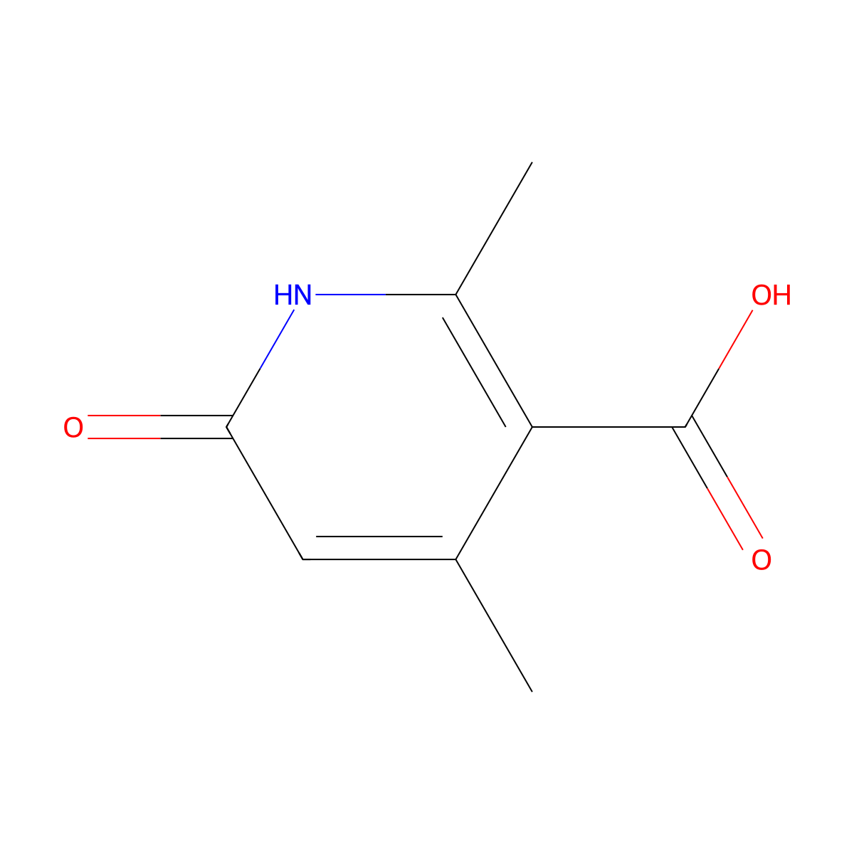 2,4-Dimethyl-6-oxo-1,6-dihydropyridine-3-carboxylic acid molecular structure, CAS 24186-78-5