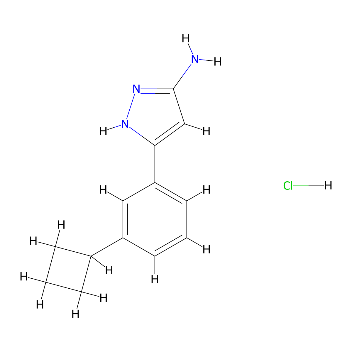 5-(3-Cyclobutylphenyl)-1h-pyrazol-3-amine hydrochloride molecular structure, CAS 2418641-87-7