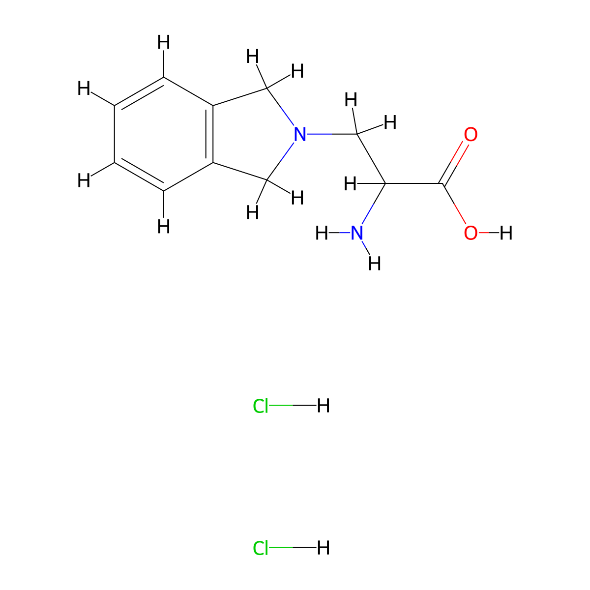 2-Amino-3-(1,3-dihydroisoindol-2-yl)propanoic acid;dihydrochloride molecular structure, CAS 2418641-90-2