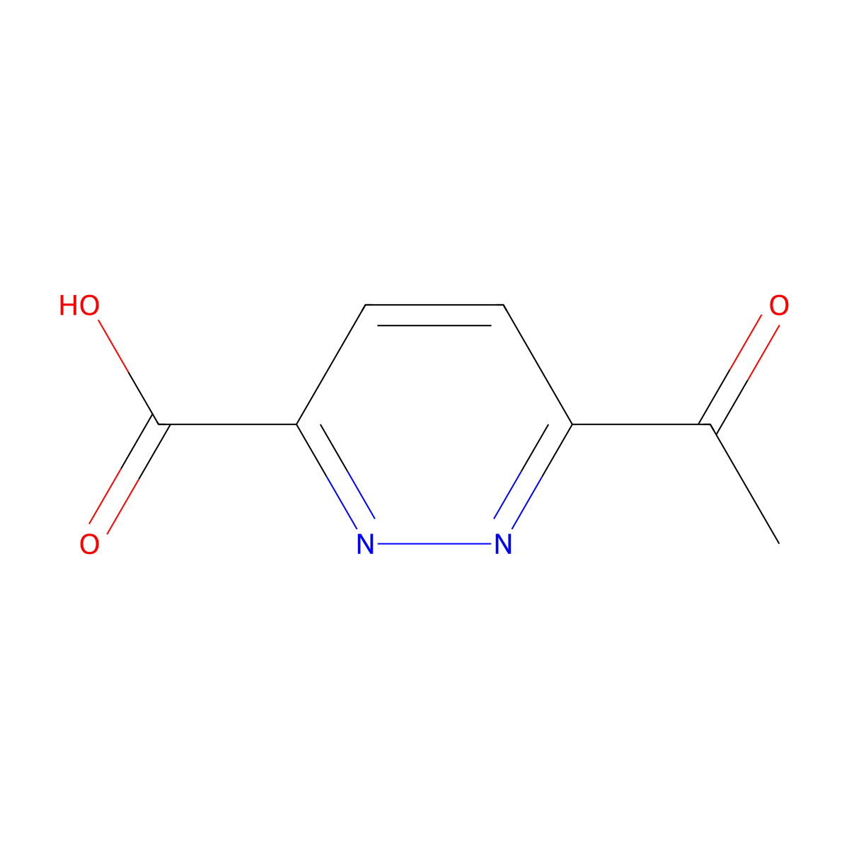 6-Acetylpyridazine-3-carboxylic acid molecular structure, CAS 2418642-01-8