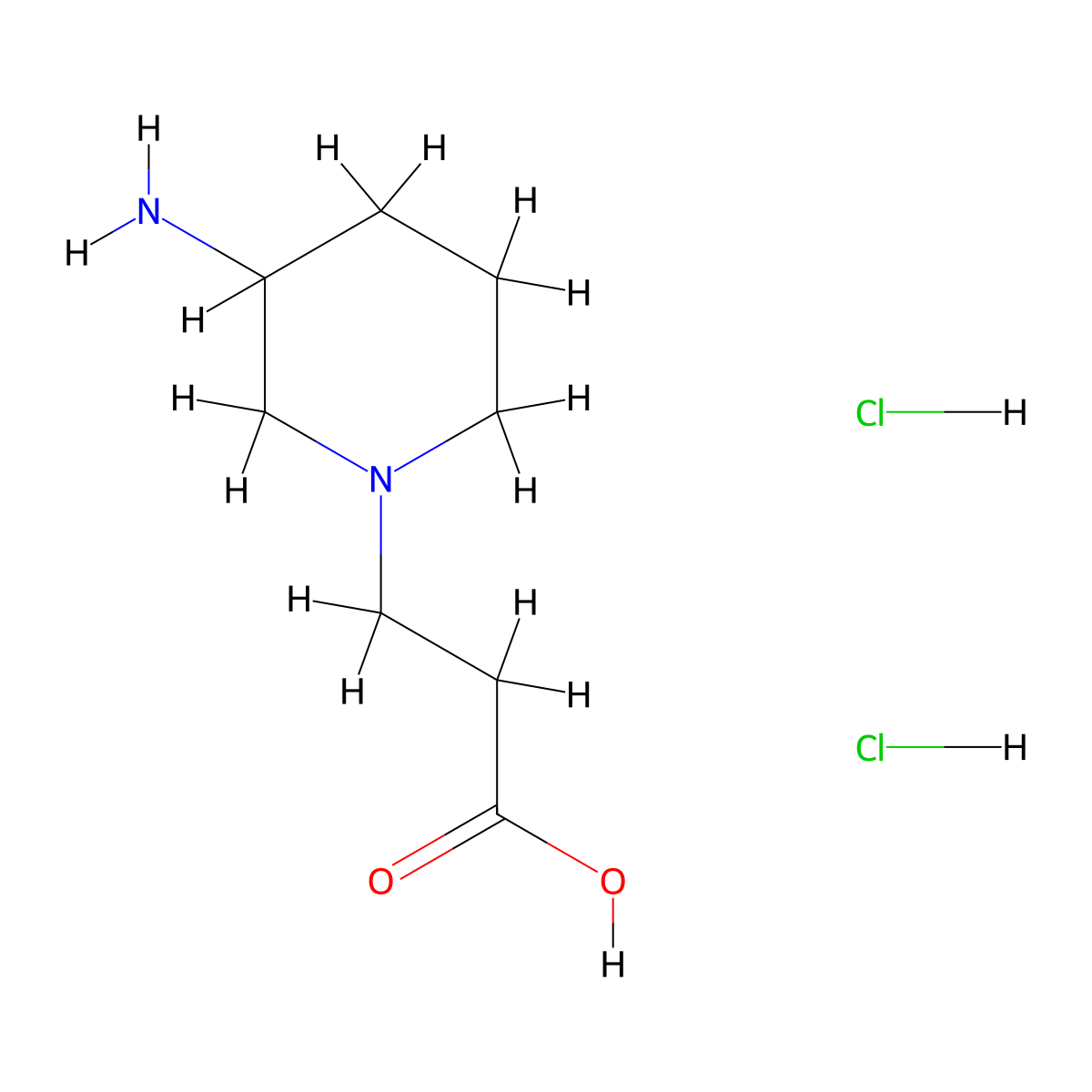 3-(3-Aminopiperidin-1-yl)propanoic acid dihydrochloride molecular structure, CAS 2418642-21-2