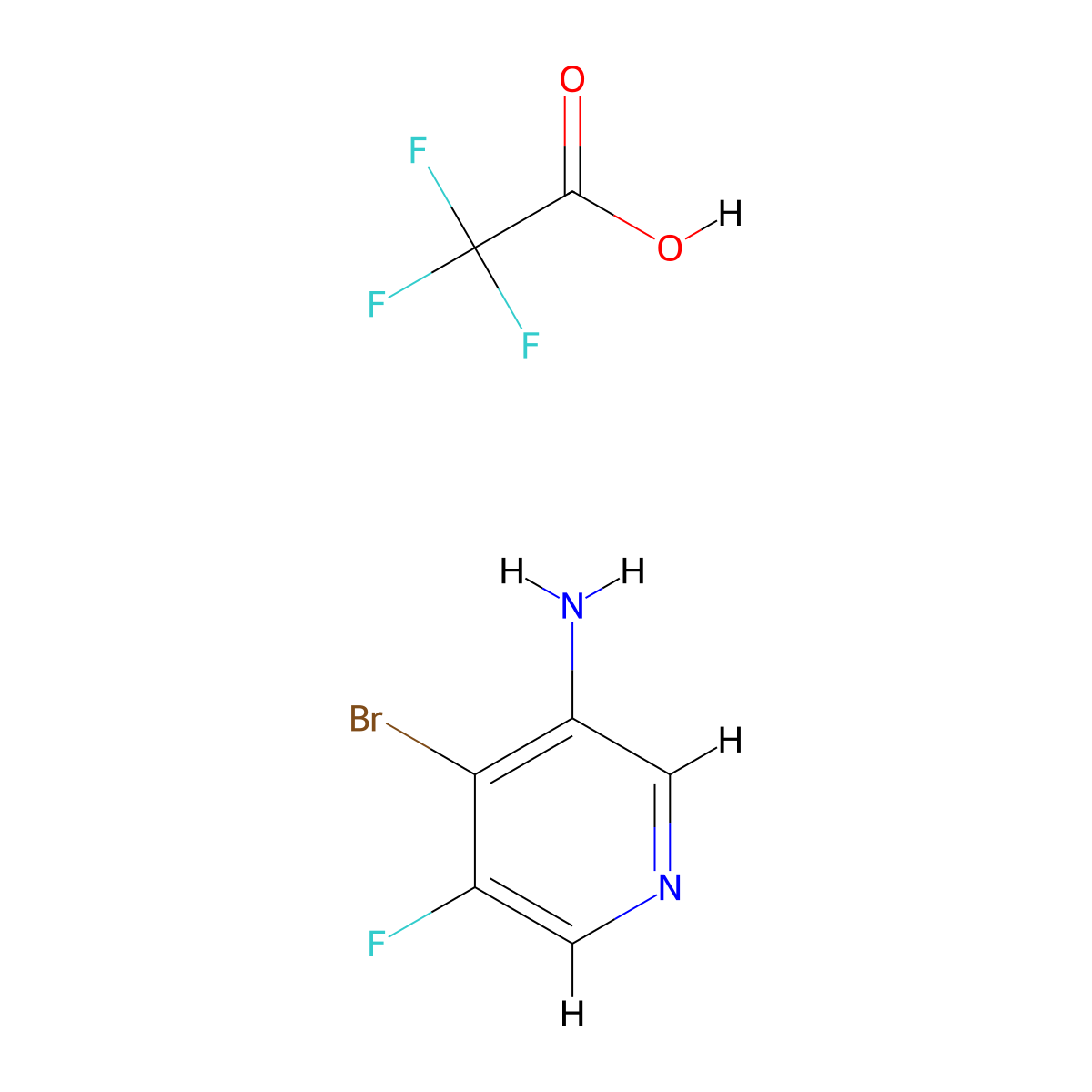 4-Bromo-5-fluoropyridin-3-amine; trifluoroacetic acid molecular structure, CAS 2418642-23-4