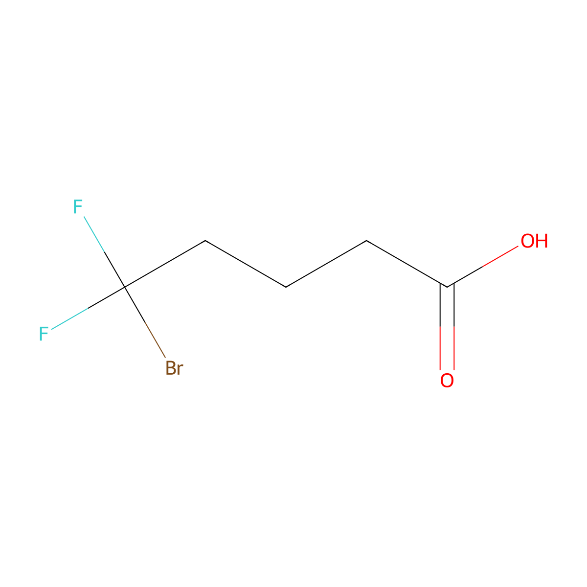5-Bromo-5,5-difluoropentanoic acid molecular structure, CAS 2418642-46-1