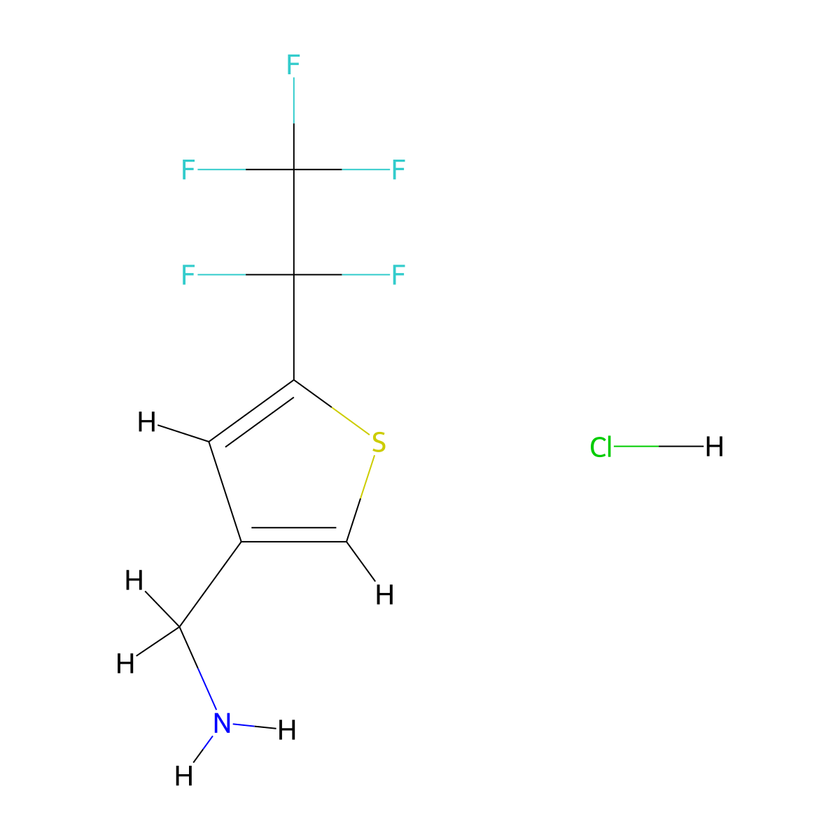 1-[5-(1,1,2,2,2-Pentafluoroethyl)thiophen-3-yl]methanaminehydrochloride molecular structure, CAS 2418642-51-8