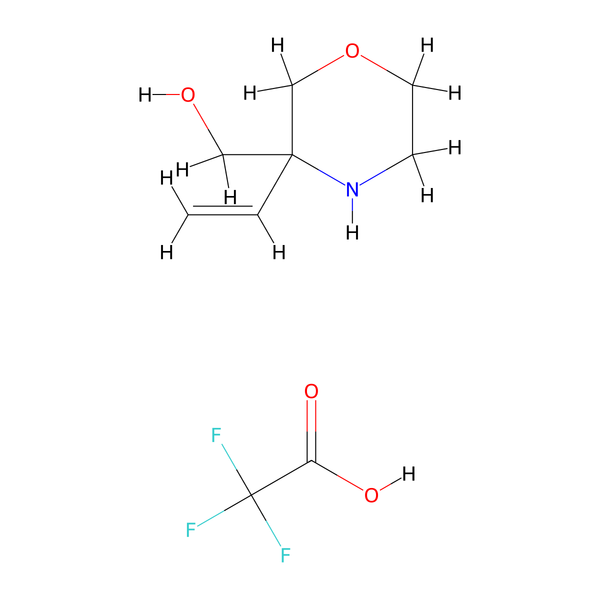 (3-Ethenylmorpholin-3-yl)methanol; trifluoroacetic acid molecular structure, CAS 2418642-59-6