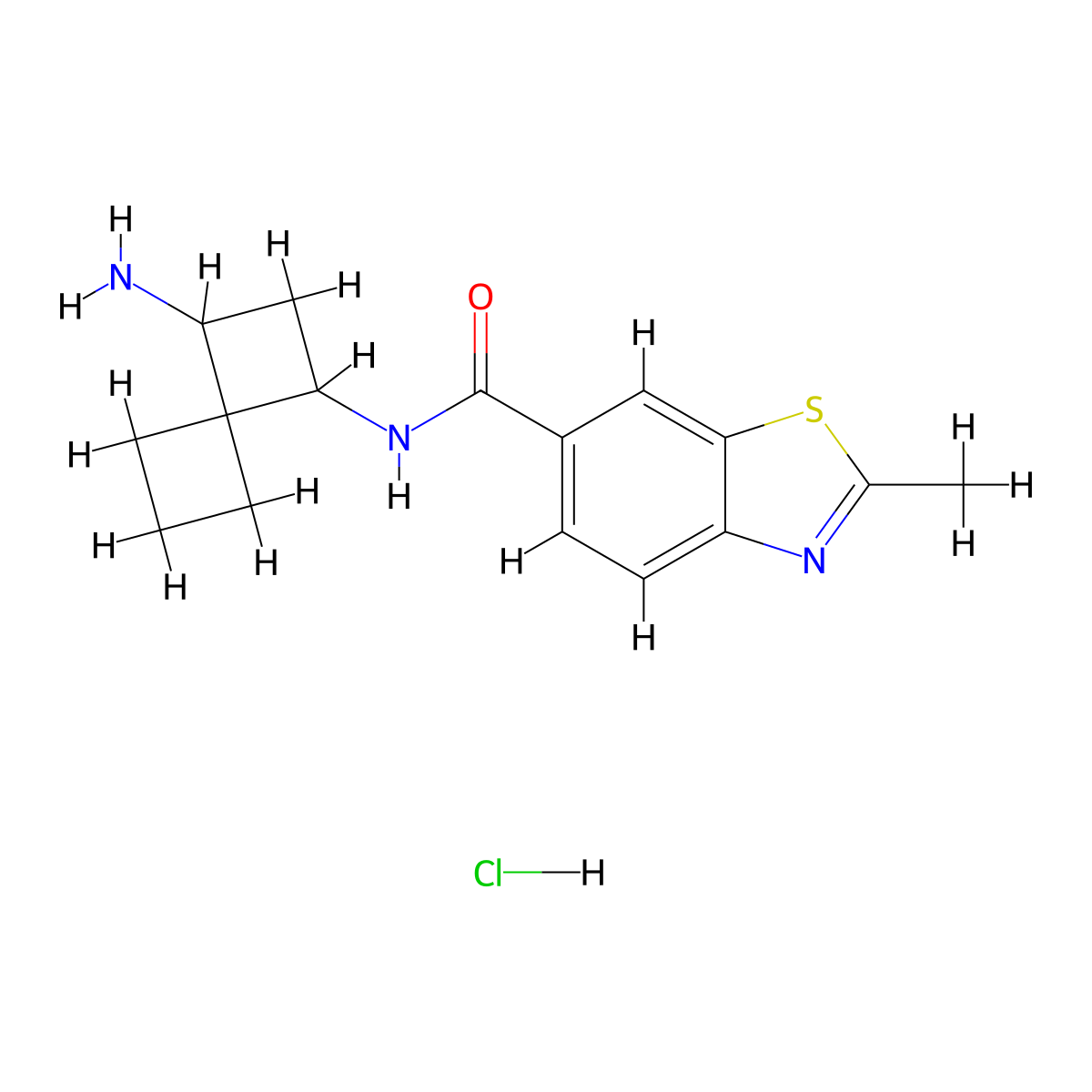 N-{3-aminospiro[3.3]heptan-1-yl}-2-methyl-1,3-benzothiazole-6-carboxamide hydrochloride molecular structure, CAS 2418642-62-1