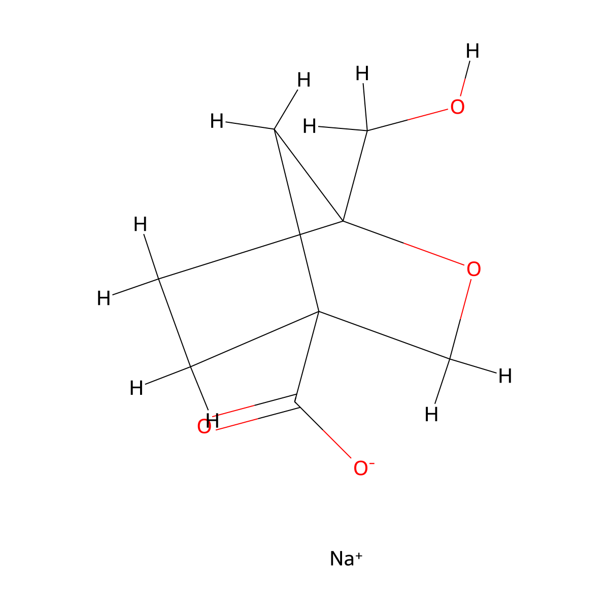 Sodium 1-(hydroxymethyl)-2-oxabicyclo[2.2.1]heptane-4-carboxylate molecular structure, CAS 2418642-75-6
