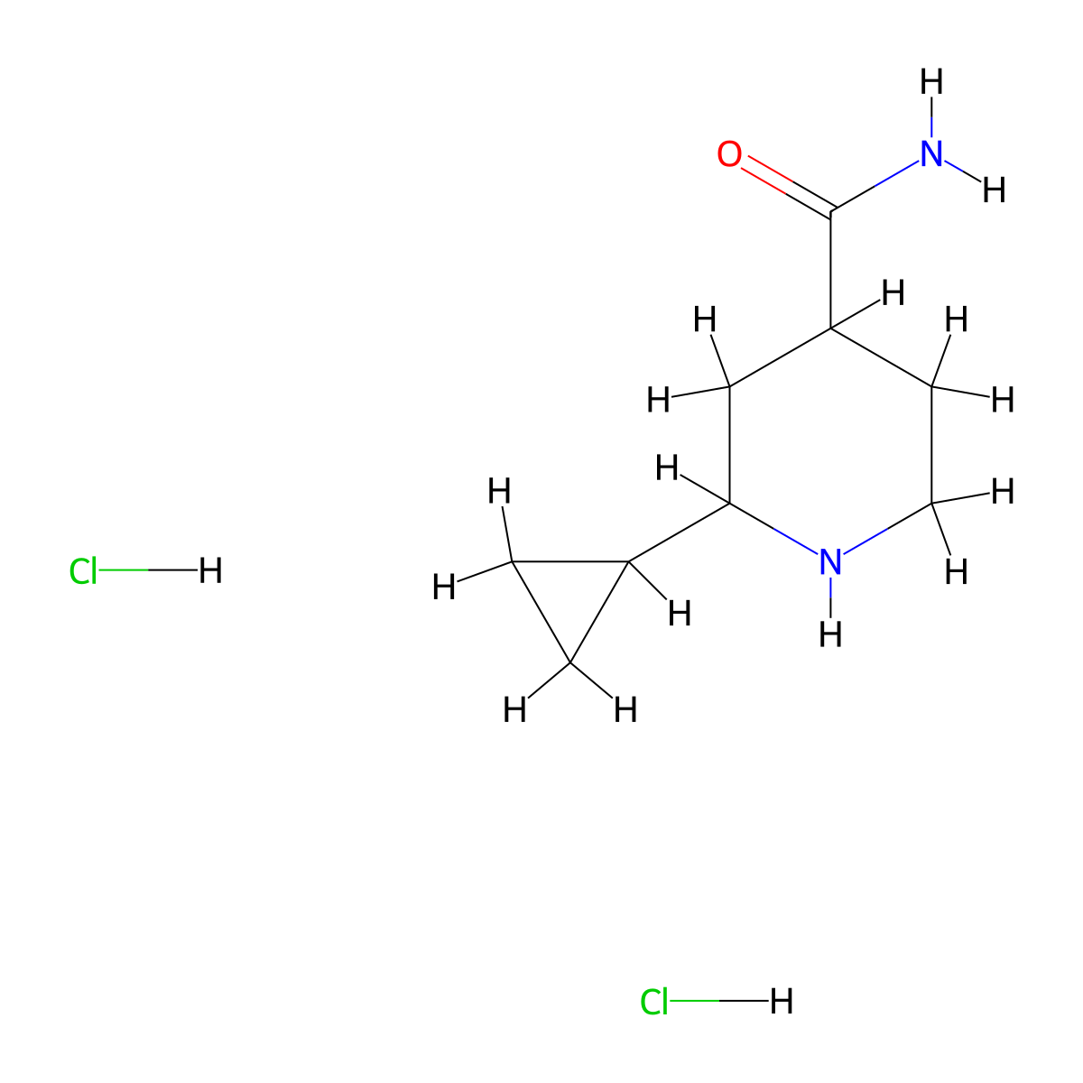 2-Cyclopropylpiperidine-4-carboxamide dihydrochloride molecular structure, CAS 2418642-96-1