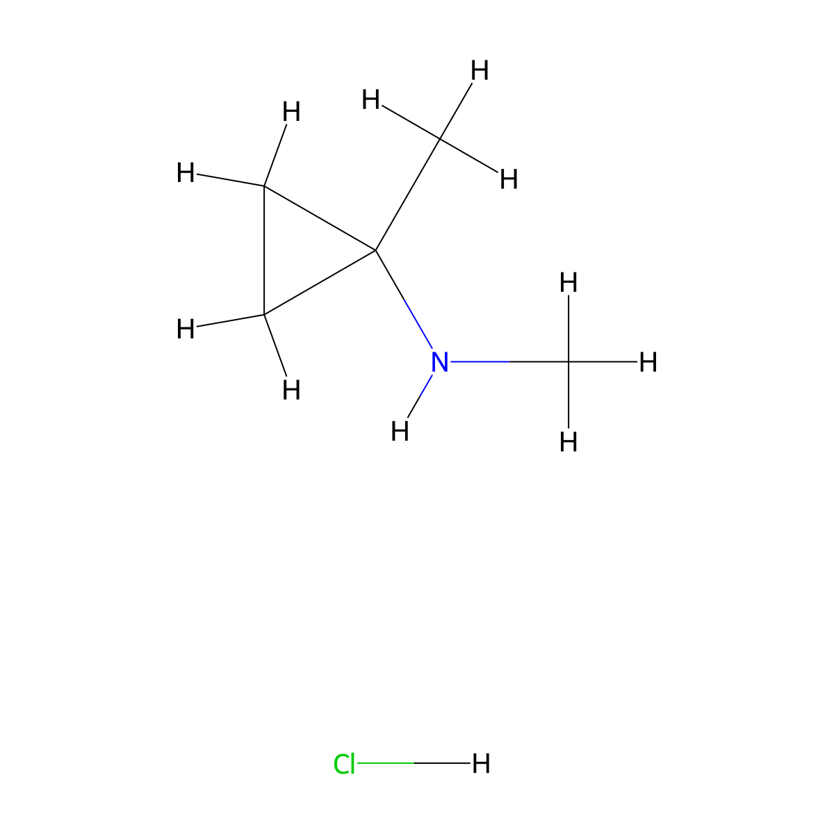 N,1-dimethylcyclopropan-1-amine hydrochloride molecular structure, CAS 2418643-28-2