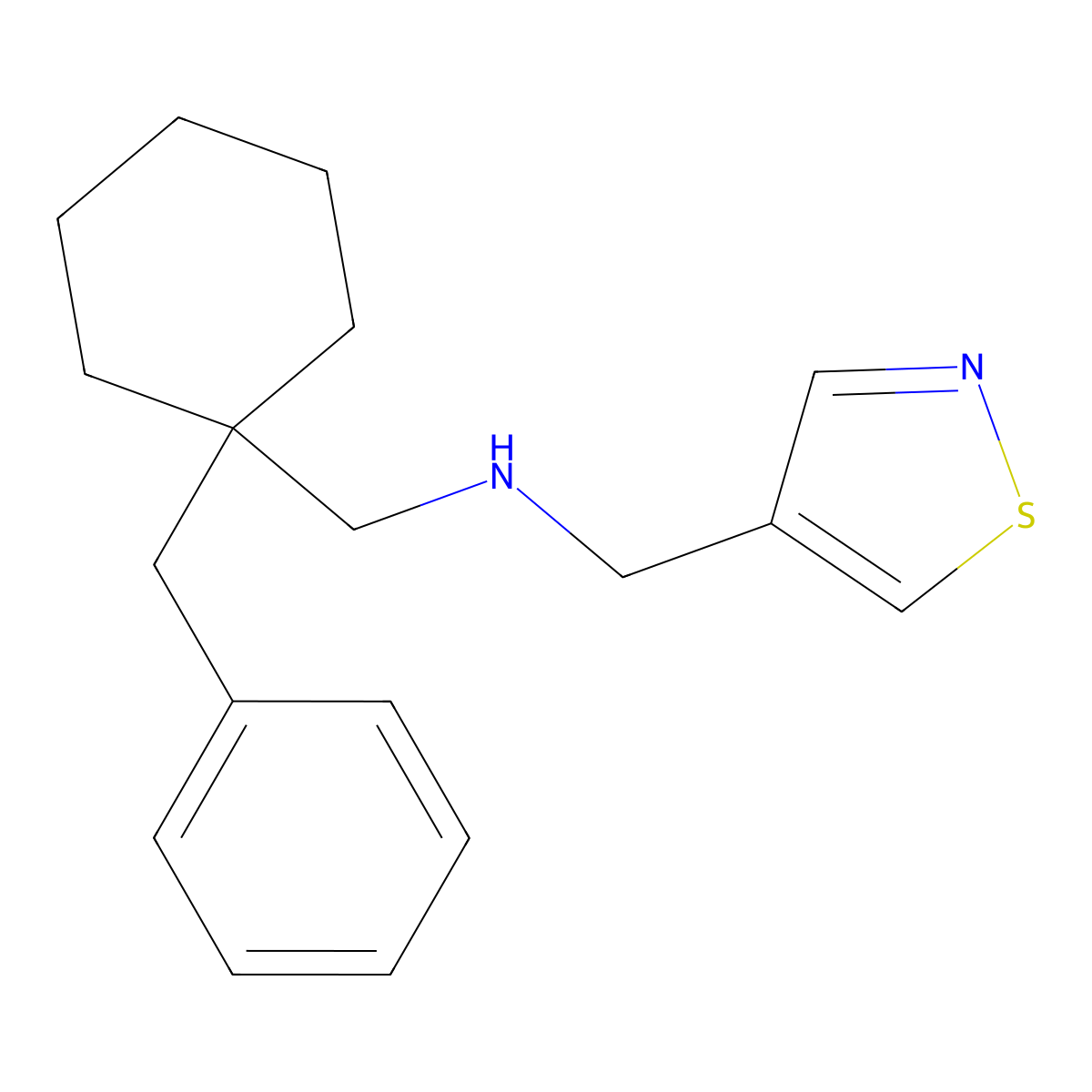 [(1-Benzylcyclohexyl)methyl][(1,2-thiazol-4-yl)methyl]amine molecular structure, CAS 2418643-69-1
